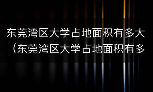 东莞湾区大学占地面积有多大（东莞湾区大学占地面积有多大平方千米）