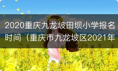 2020重庆九龙坡田坝小学报名时间（重庆市九龙坡区2021年小学招生时间）