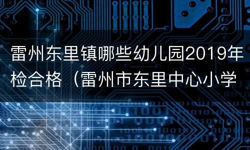 雷州东里镇哪些幼儿园2019年检合格（雷州市东里中心小学学校简介）