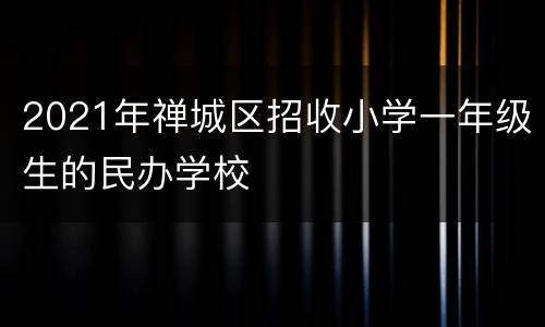 2021年禅城区招收小学一年级生的民办学校