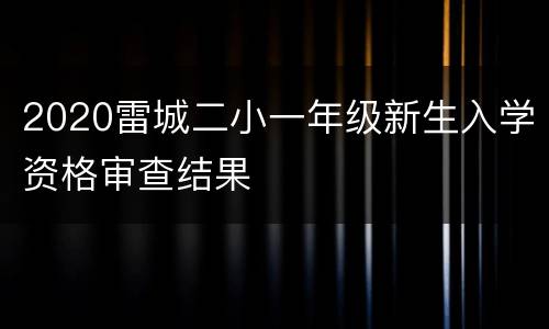 2020雷城二小一年级新生入学资格审查结果