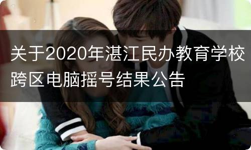 关于2020年湛江民办教育学校跨区电脑摇号结果公告