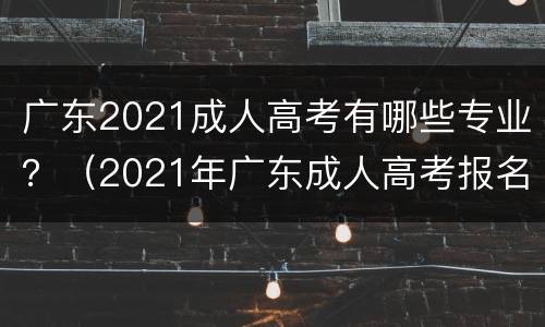广东2021成人高考有哪些专业？（2021年广东成人高考报名人数）