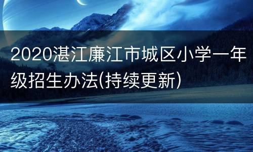 2020湛江廉江市城区小学一年级招生办法(持续更新)