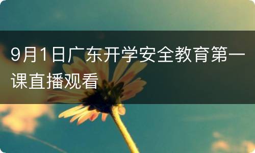 9月1日广东开学安全教育第一课直播观看