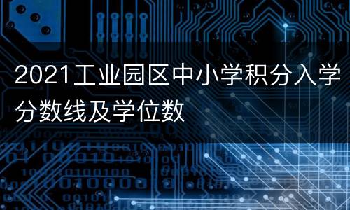 2021工业园区中小学积分入学分数线及学位数