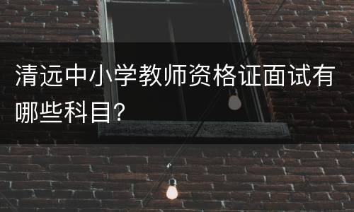 清远中小学教师资格证面试有哪些科目？