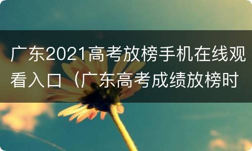 广东2021高考放榜手机在线观看入口（广东高考成绩放榜时间2021）
