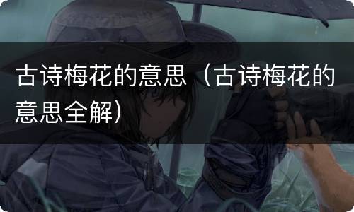 古诗梅花的意思（古诗梅花的意思全解）