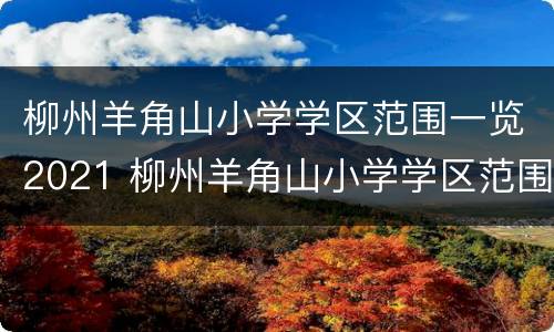 柳州羊角山小学学区范围一览2021 柳州羊角山小学学区范围一览2021年