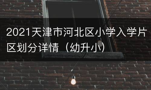 2021天津市河北区小学入学片区划分详情（幼升小）