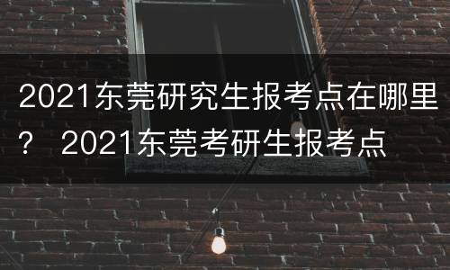 2021东莞研究生报考点在哪里？ 2021东莞考研生报考点