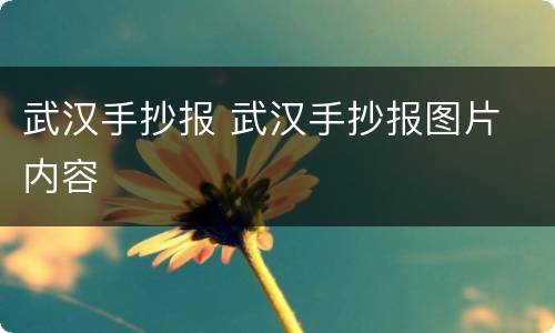 武汉手抄报 武汉手抄报图片 内容