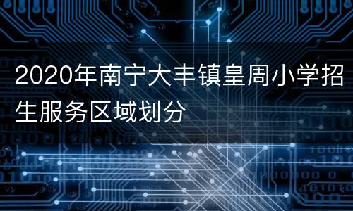 2020年南宁大丰镇皇周小学招生服务区域划分