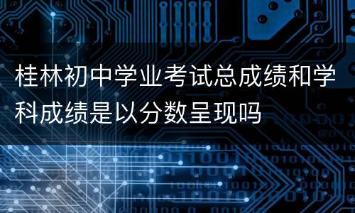 桂林初中学业考试总成绩和学科成绩是以分数呈现吗