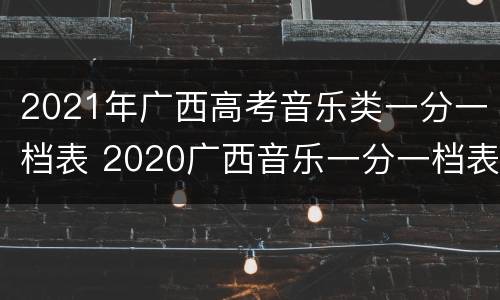 2021年广西高考音乐类一分一档表 2020广西音乐一分一档表