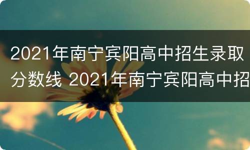 2021年南宁宾阳高中招生录取分数线 2021年南宁宾阳高中招生录取分数线表