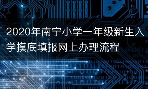 2020年南宁小学一年级新生入学摸底填报网上办理流程
