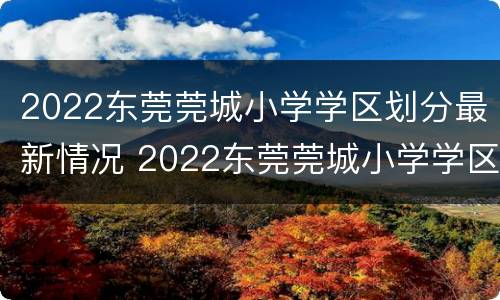 2022东莞莞城小学学区划分最新情况 2022东莞莞城小学学区划分最新情况图片