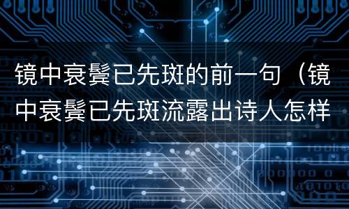 镜中衰鬓已先斑的前一句（镜中衰鬓已先斑流露出诗人怎样的心情）