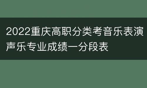2022重庆高职分类考音乐表演声乐专业成绩一分段表