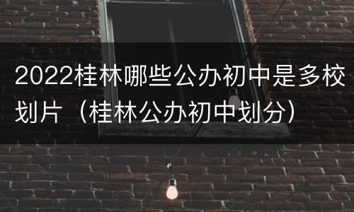 2022桂林哪些公办初中是多校划片（桂林公办初中划分）