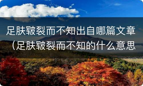 足肤皲裂而不知出自哪篇文章（足肤皲裂而不知的什么意思）