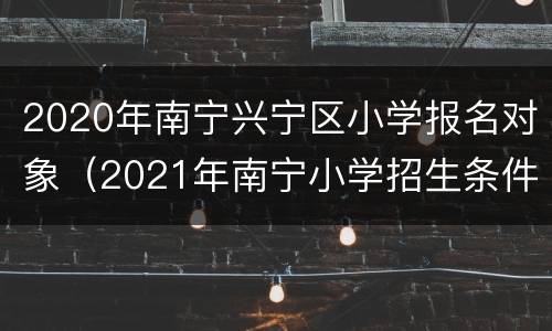 2020年南宁兴宁区小学报名对象（2021年南宁小学招生条件）