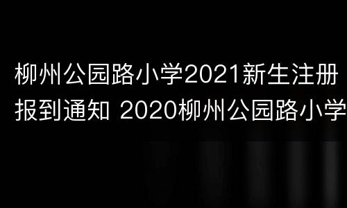柳州公园路小学2021新生注册报到通知 2020柳州公园路小学招生