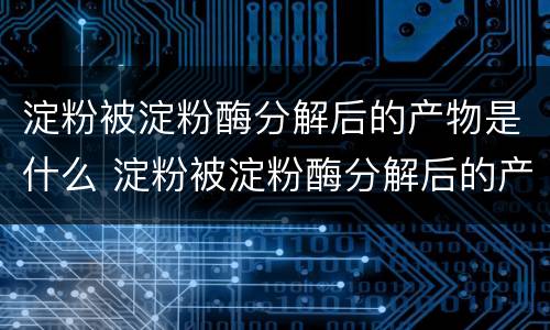 淀粉被淀粉酶分解后的产物是什么 淀粉被淀粉酶分解后的产物是什么
