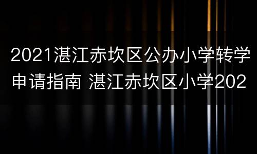2021湛江赤坎区公办小学转学申请指南 湛江赤坎区小学2021年手机报名