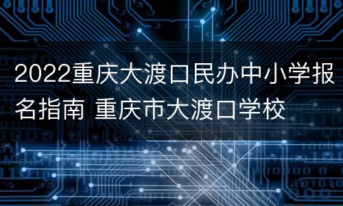 2022重庆大渡口民办中小学报名指南 重庆市大渡口学校