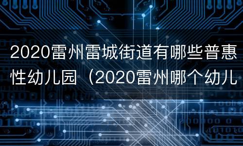 2020雷州雷城街道有哪些普惠性幼儿园（2020雷州哪个幼儿园比较好）