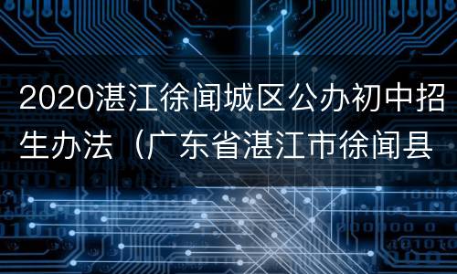 2020湛江徐闻城区公办初中招生办法（广东省湛江市徐闻县中学）