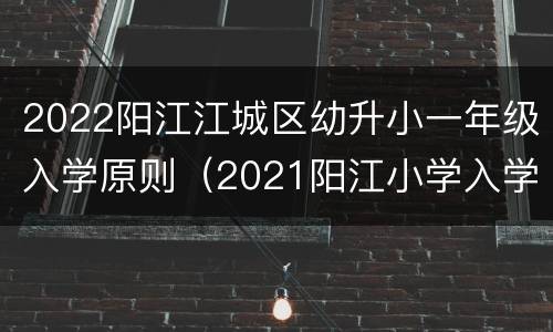 2022阳江江城区幼升小一年级入学原则（2021阳江小学入学条件）