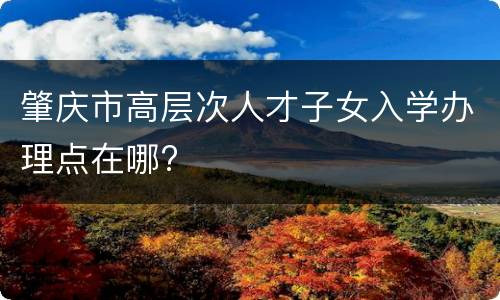 肇庆市高层次人才子女入学办理点在哪?