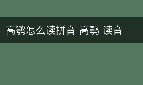 高鹗怎么读拼音 高鹗 读音