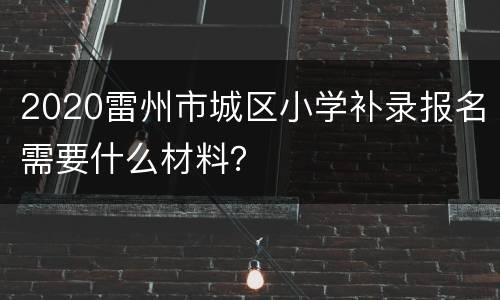2020雷州市城区小学补录报名需要什么材料？
