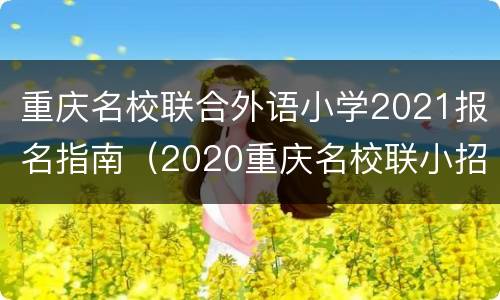 重庆名校联合外语小学2021报名指南（2020重庆名校联小招生）