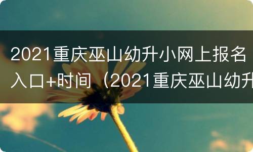 2021重庆巫山幼升小网上报名入口+时间（2021重庆巫山幼升小网上报名入口 时间及地点）