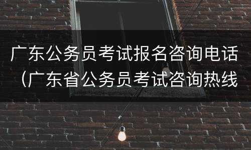 广东公务员考试报名咨询电话（广东省公务员考试咨询热线）