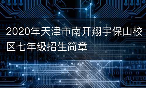 2020年天津市南开翔宇保山校区七年级招生简章