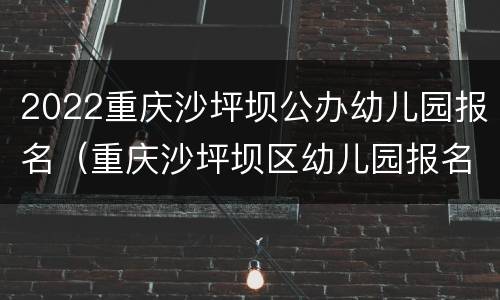 2022重庆沙坪坝公办幼儿园报名（重庆沙坪坝区幼儿园报名）