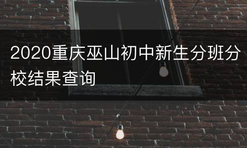 2020重庆巫山初中新生分班分校结果查询