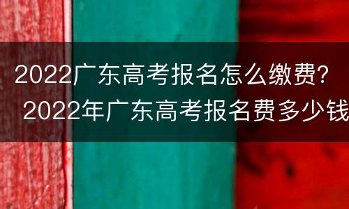 2022广东高考报名怎么缴费？ 2022年广东高考报名费多少钱