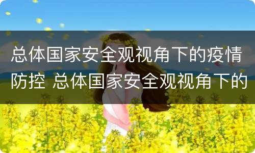 总体国家安全观视角下的疫情防控 总体国家安全观视角下的疫情防控思想汇报