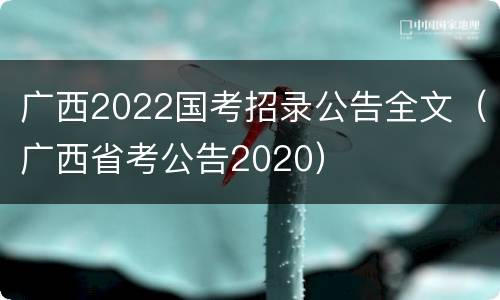 广西2022国考招录公告全文（广西省考公告2020）