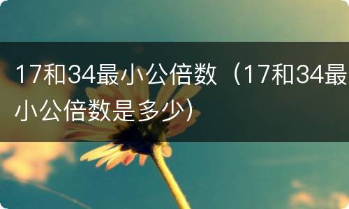 17和34最小公倍数（17和34最小公倍数是多少）