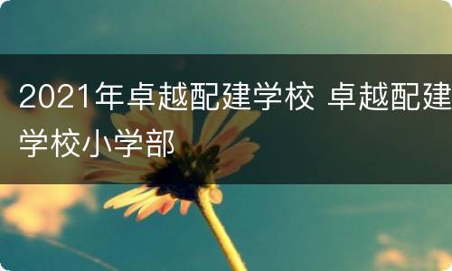 2021年卓越配建学校 卓越配建学校小学部