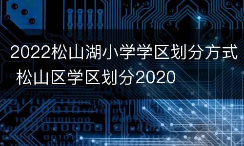 2022松山湖小学学区划分方式 松山区学区划分2020